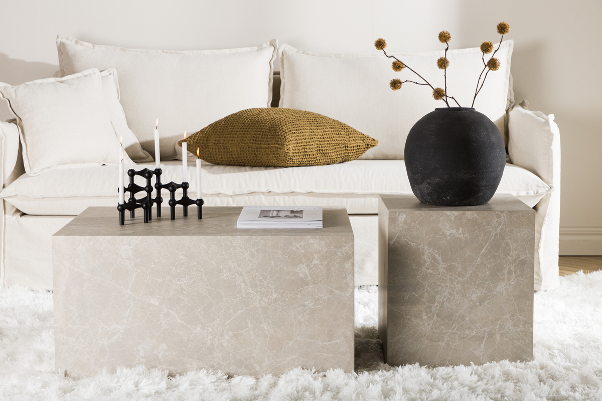 Soffbord 'Ydre' 40x40 - Beige