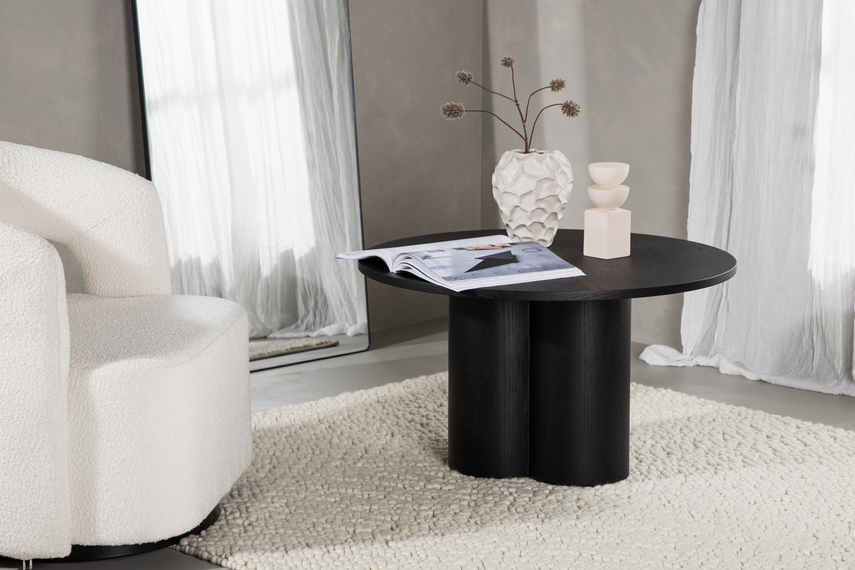 Soffbord 'Orsa' Runt 80cm - Svart