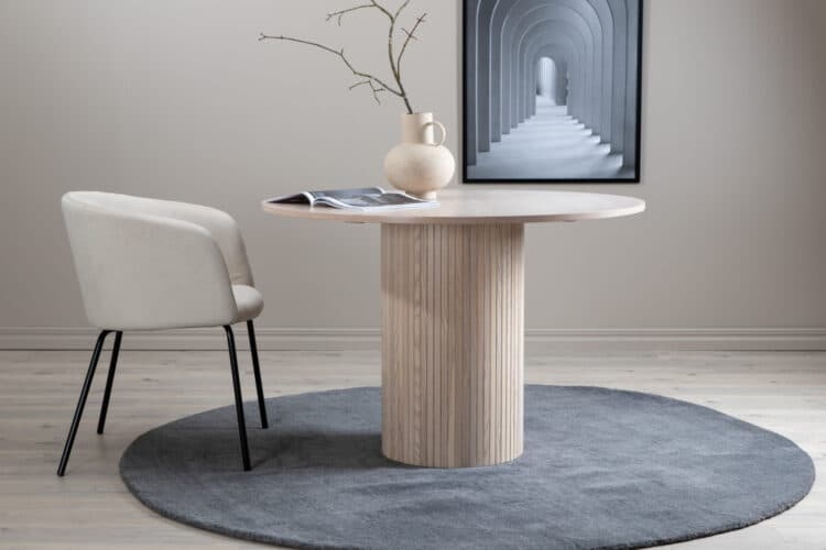 Matbord 'Barkaby' Runt 110cm - Vit 