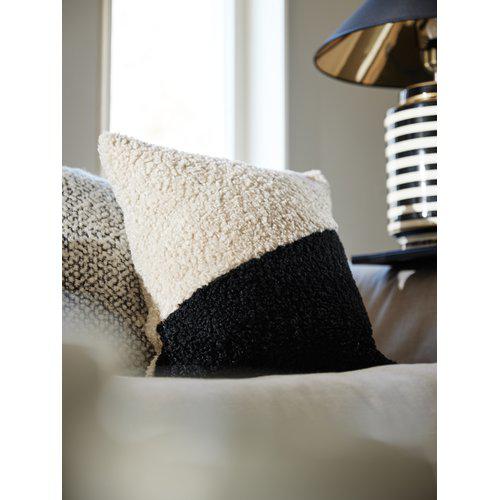 Kuddfodral 'Teddy' 45x45 - Svart/Vit