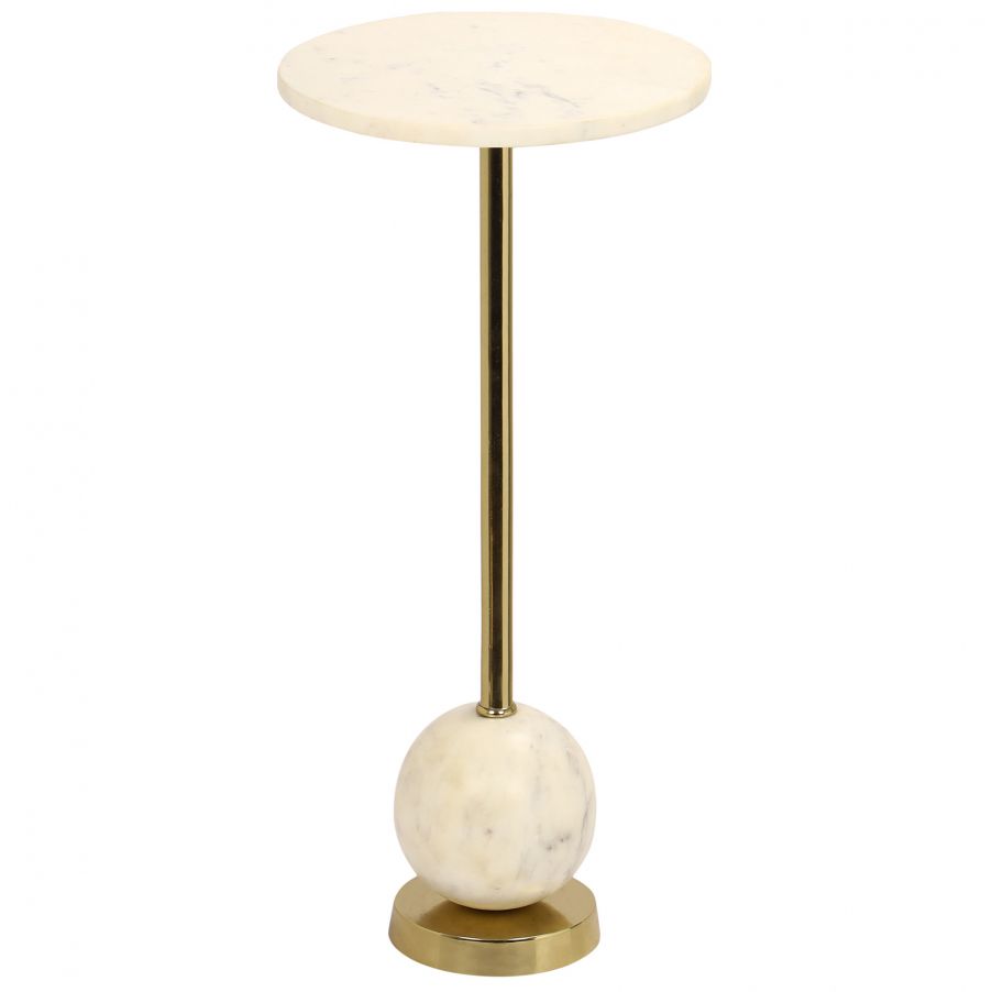 sidobord 'salo' - mässing/marmor