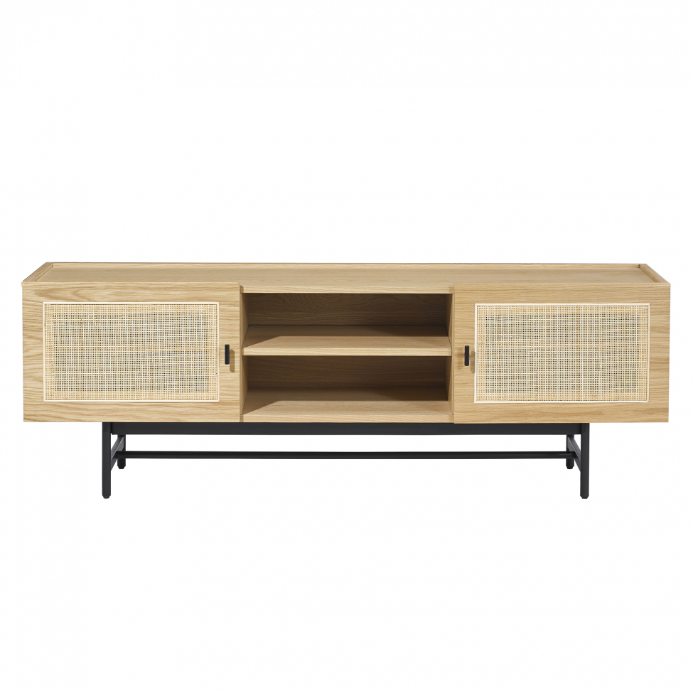 tv-bänk 'stil' - natur/svart