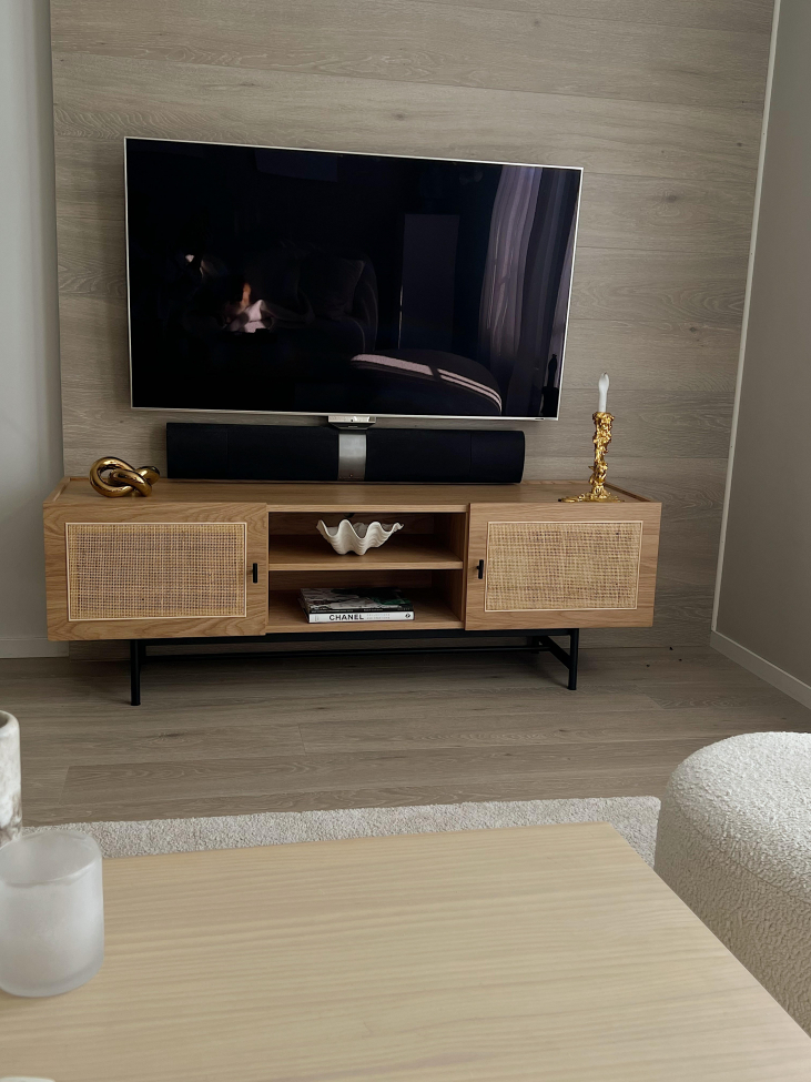 Tv-bänk 'Stil' - Natur/Svart