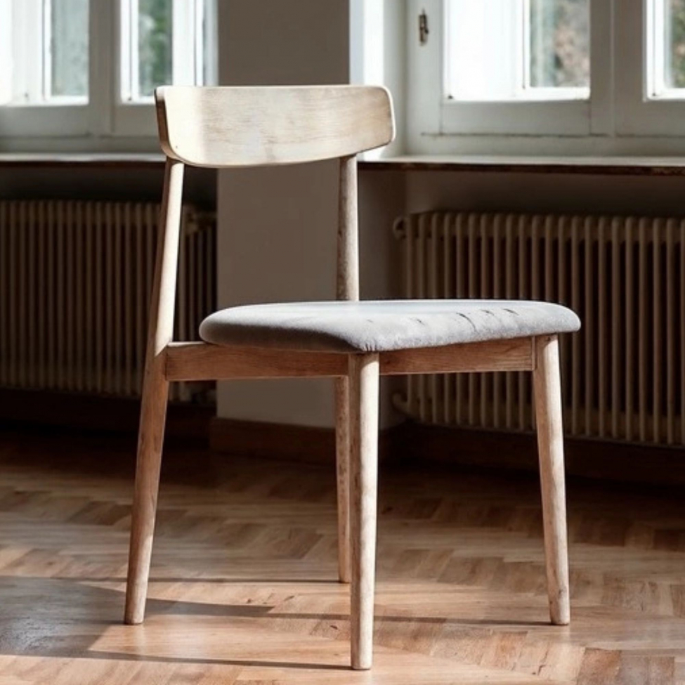 Stol 'Ystad' - Vit ek/Grå