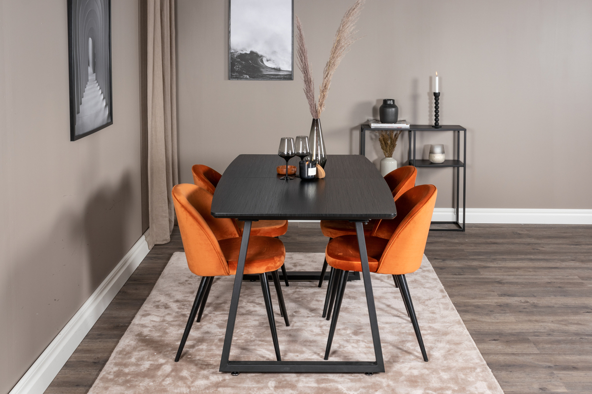 Stol 'Elverum' - Orange/Svart