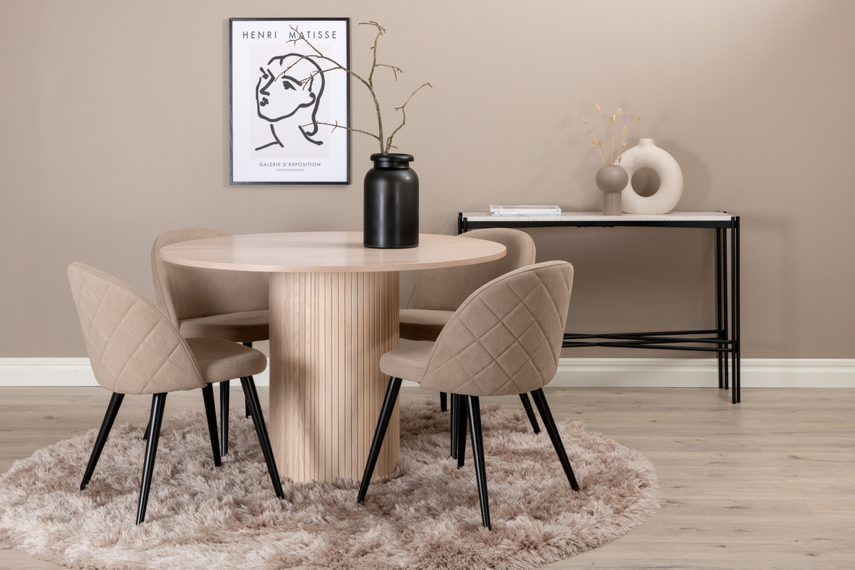 Stol 'Elverum' - Beige linne