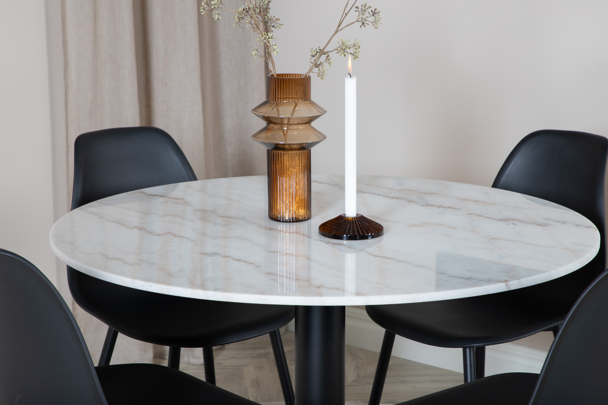 Matbord 'Ebba' Runt 106cm - Vit 