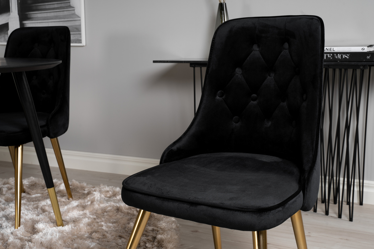 Stol 'Elverum Deluxe' - Svart/Mässing