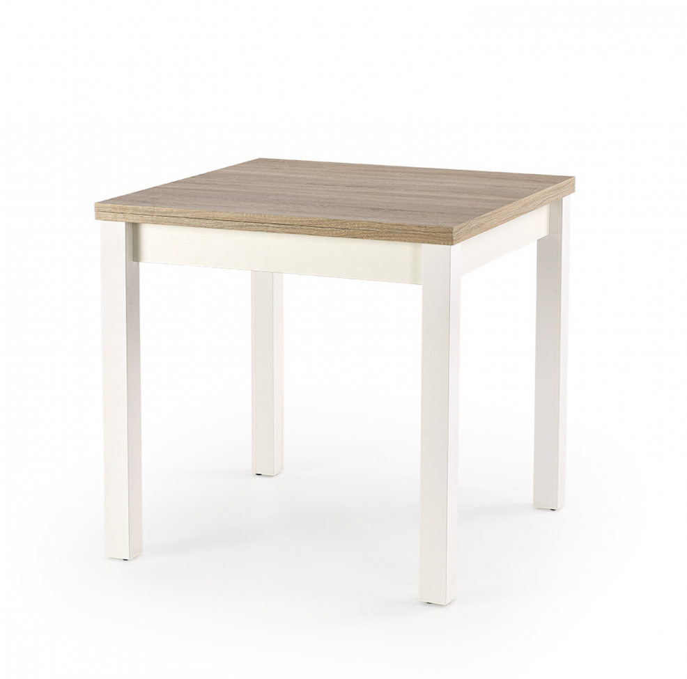 Matbord 'Evita' 80-160x80cm - Vit/Ek