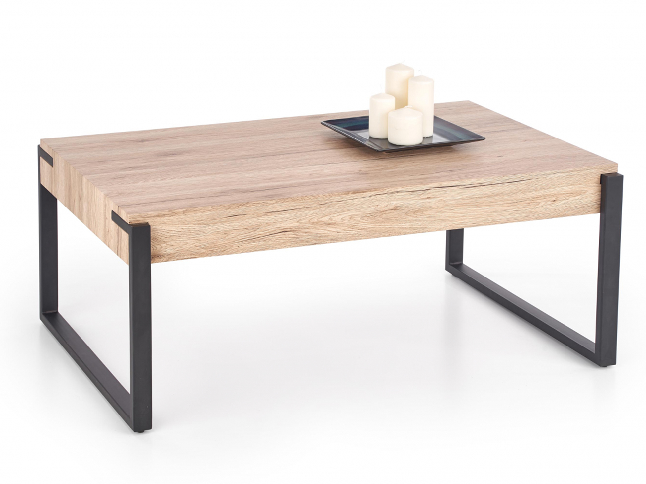 Bord 'Wood' 110x64cm - Natur/Svart