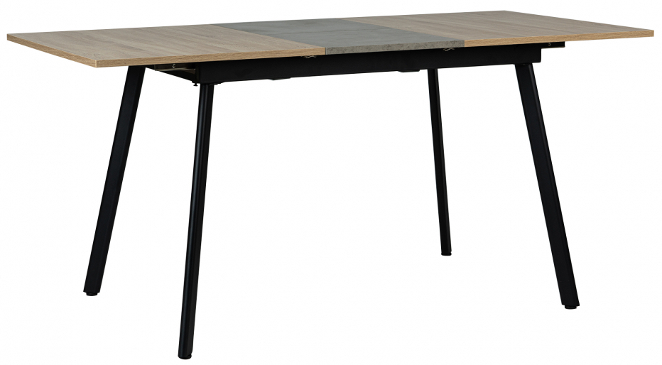 matbord 'albon' 120-160x80cm - svart/ek