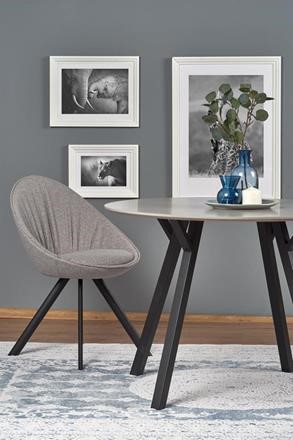 Matbord 'Barlog' Runt 100cm - Grå/Svart 