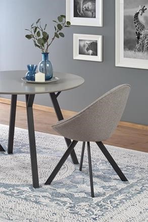 Matbord 'Barlog' Runt 100cm - Grå/Svart 