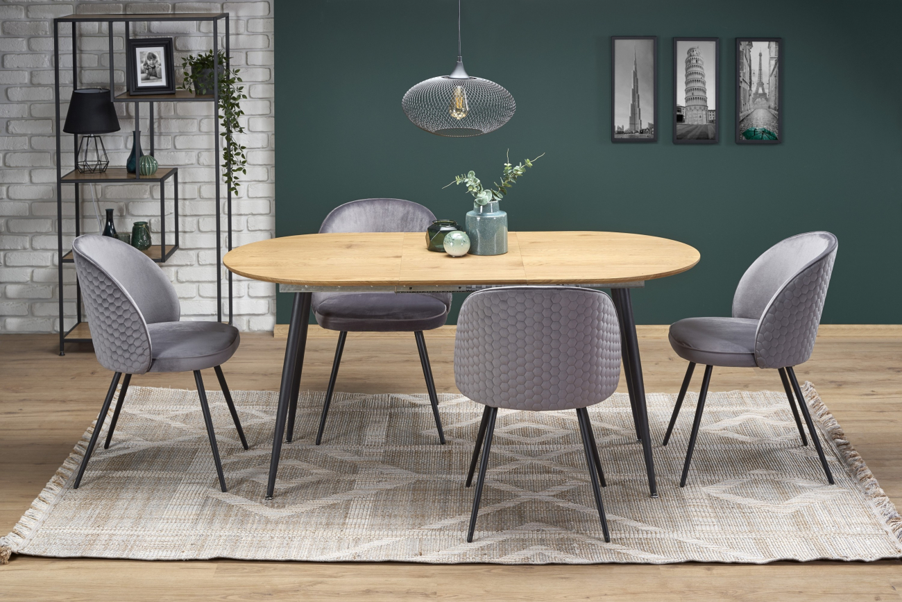 Matbord 'Colorado' 120-160cm - Natur/svart