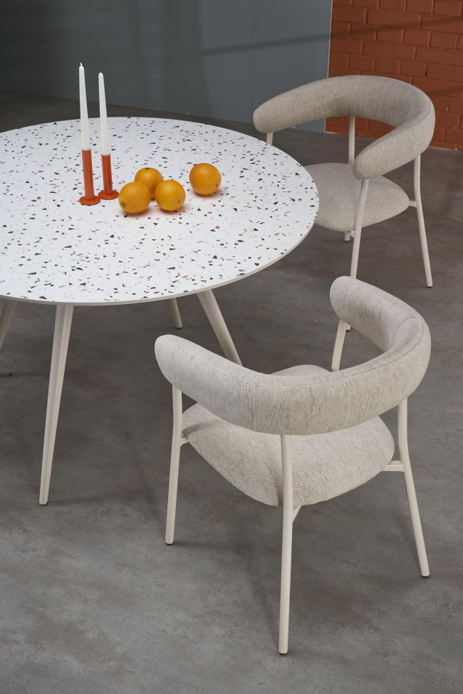 Matbord 'Aramis' runt 120cm - Vit