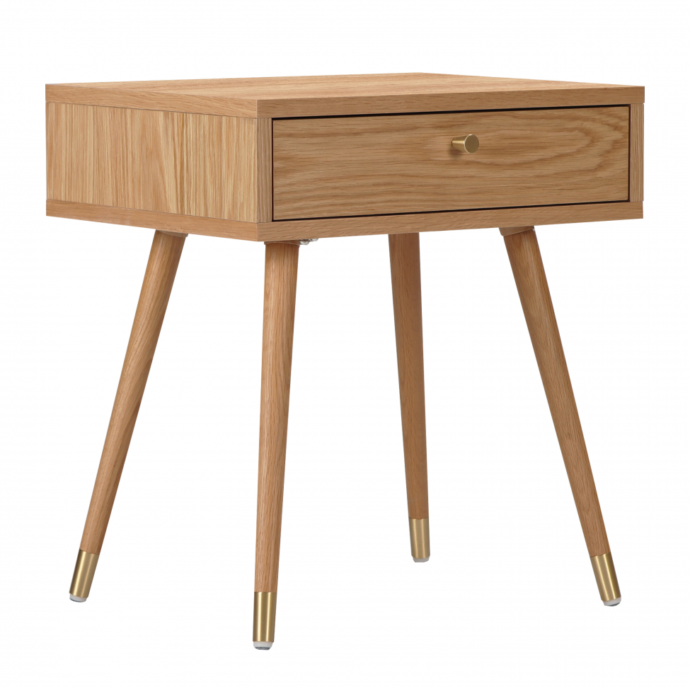 sängbord 'prime' - ek/mässing