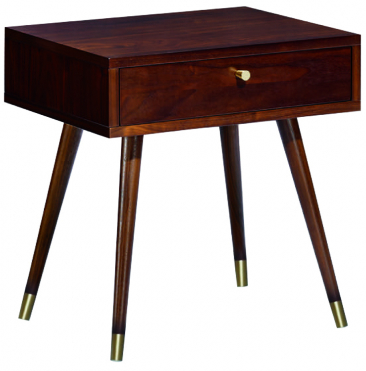 sängbord 'prime' - valnöt/mässing