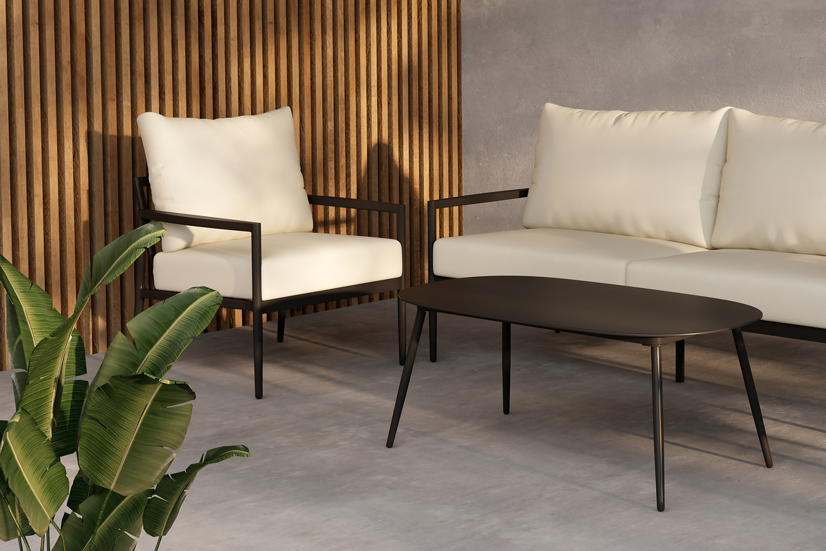 Loungeset 'Pozzallo' - Svart