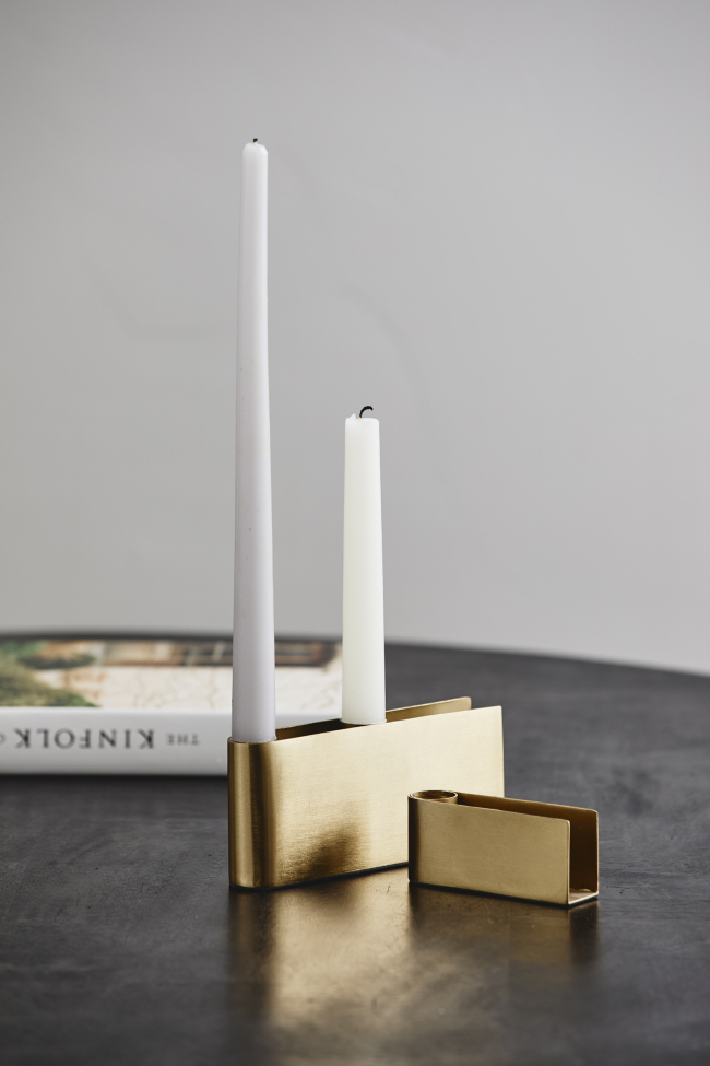 Ljusstake 'GILI' - Gyllene 