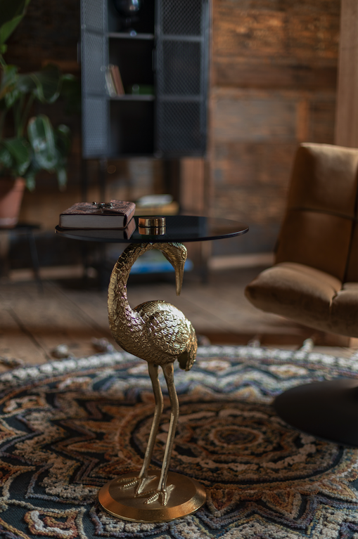 Sidobord 'Crane' - Guld/Svart
