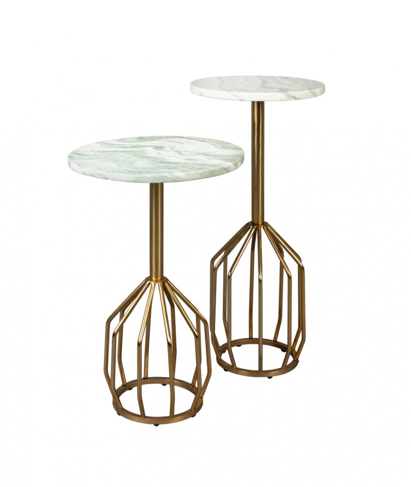 sidobord 'salerno' s - mässing/marmor