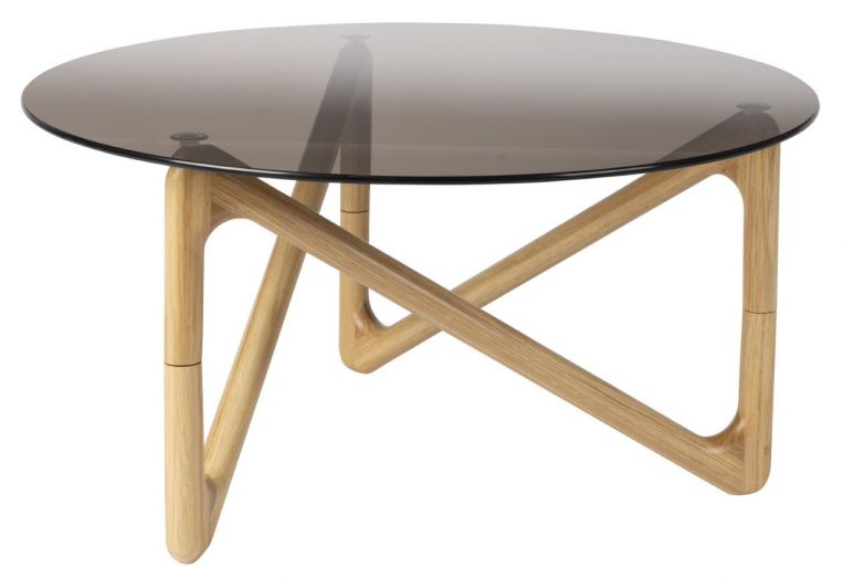 soffbord 'naia' runt 80cm - natur/glas