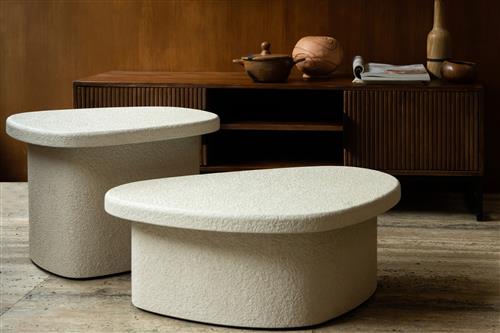 Sidobord 'Veda' 41cm- Beige