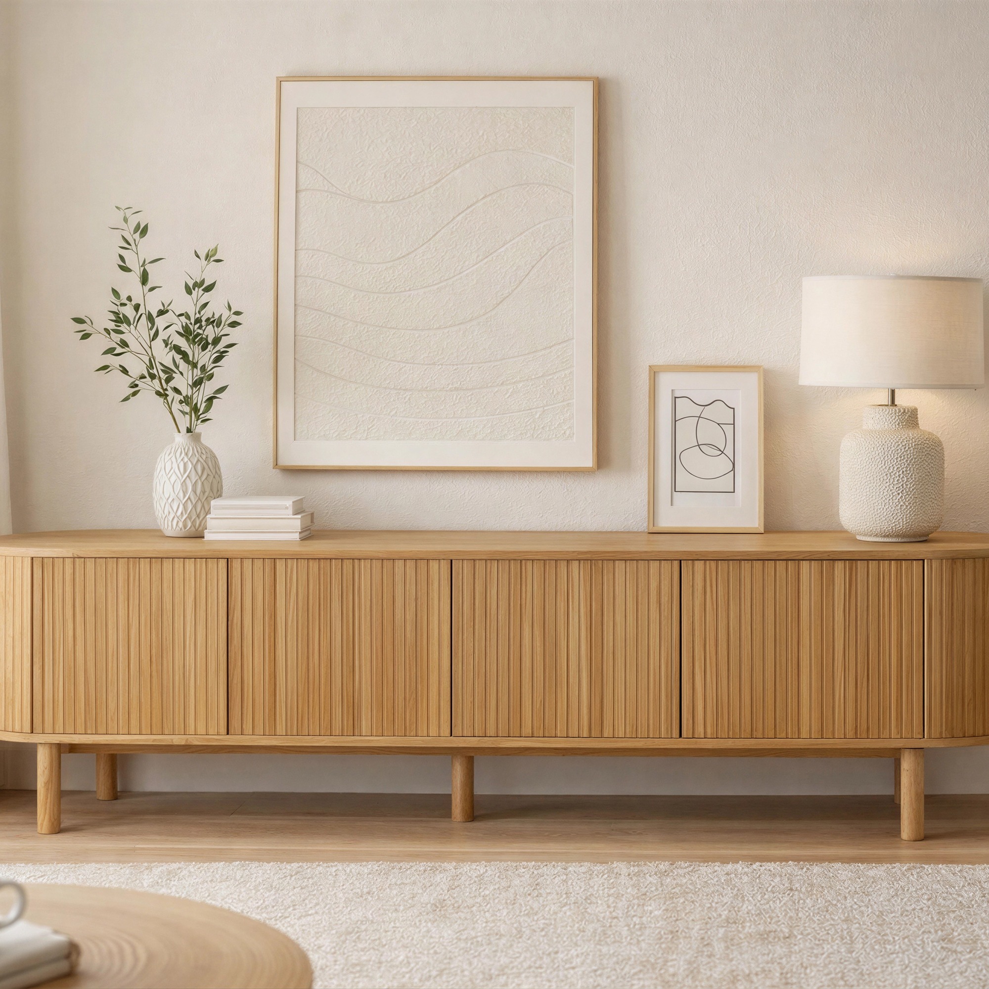 Tv-bänk 'Myshult' 200x55cm - Natur