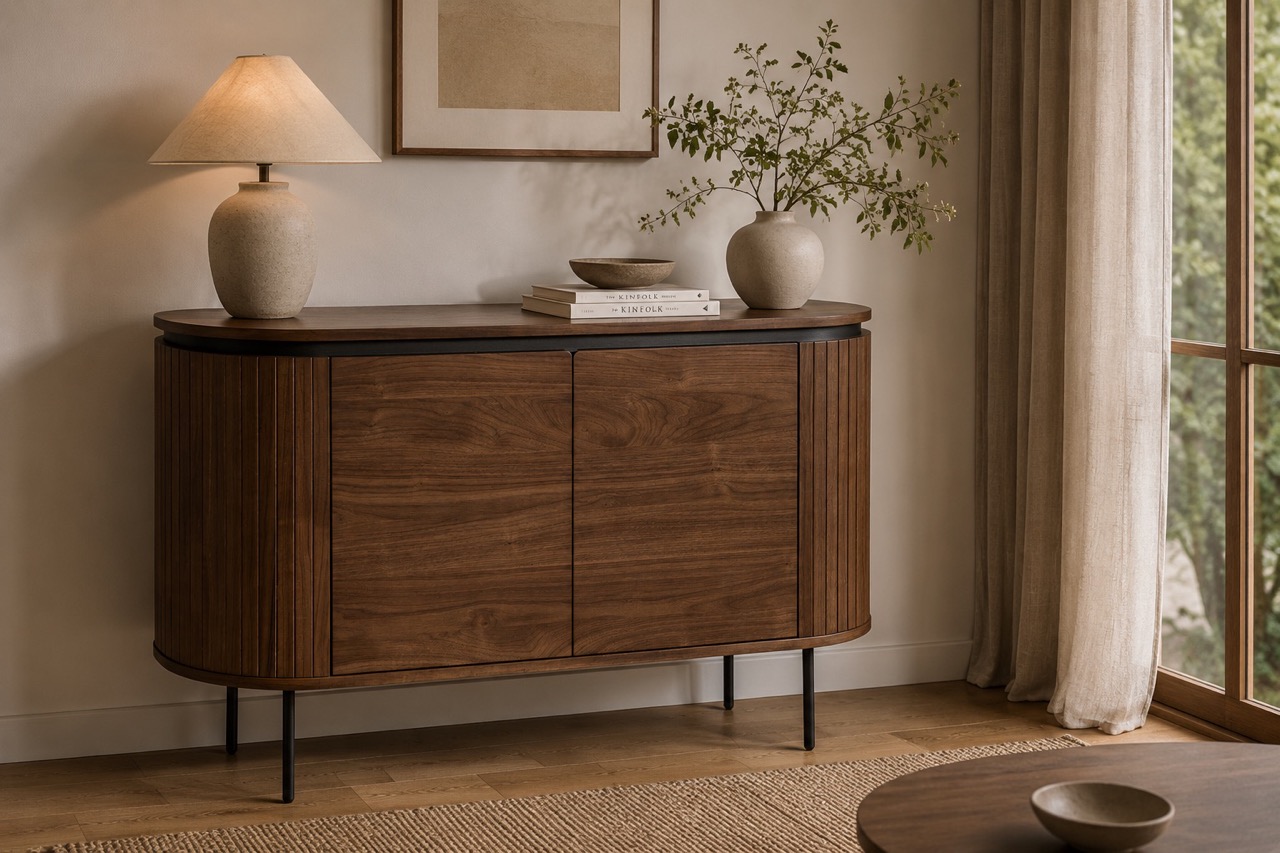 Sideboard 'Kärra' - Valnöt/Svart