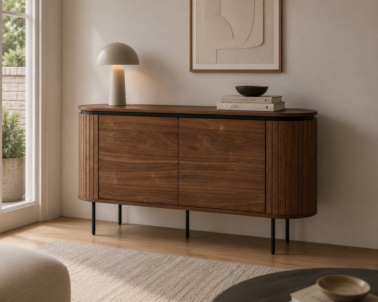 Sideboard 'Kärra' - Valnöt/Svart
