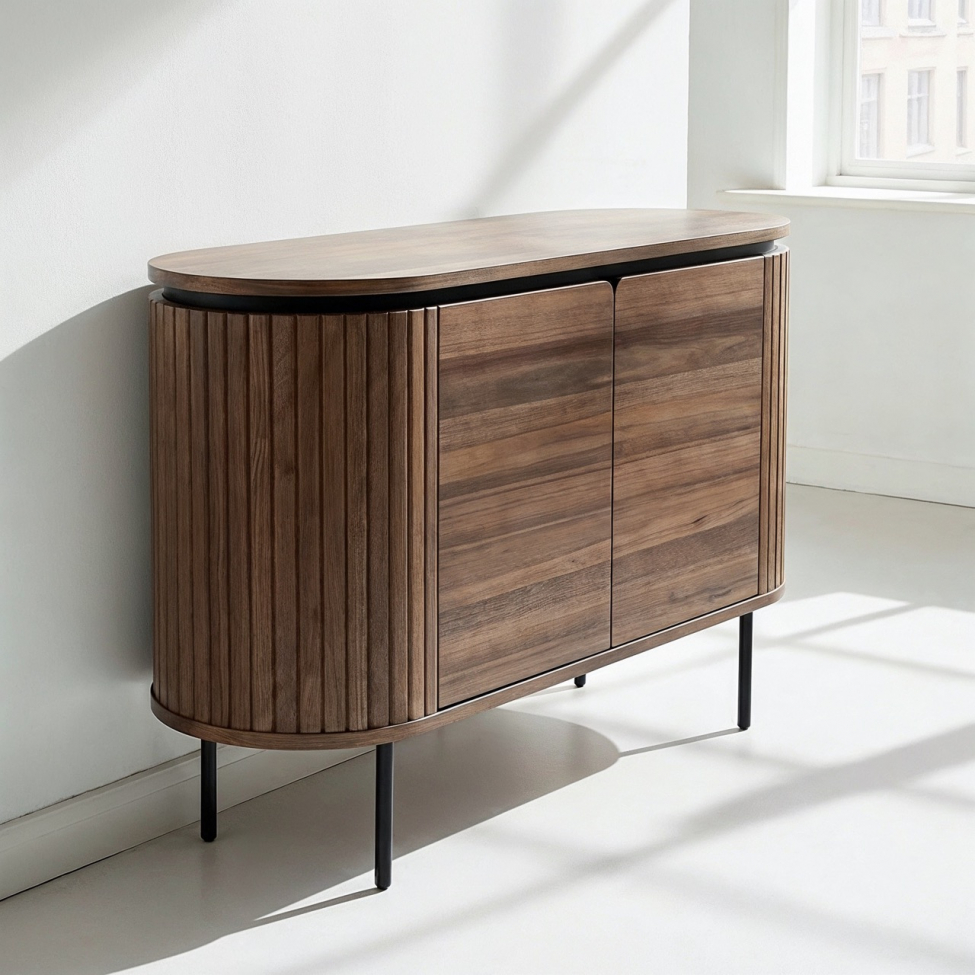 Sideboard 'Kärra' - Valnöt/Svart