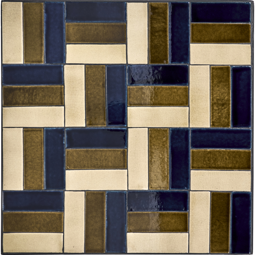 Café bord 'Geometric' 62x74 cm - Blå Brun