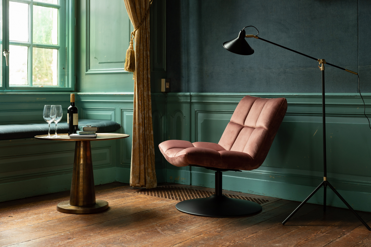 Fåtölj 'Bar' - Sammet/Rosa