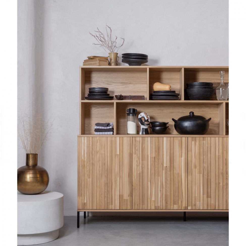 Sideboard ‘New Gravure’ 200 cm - Ek/Svart