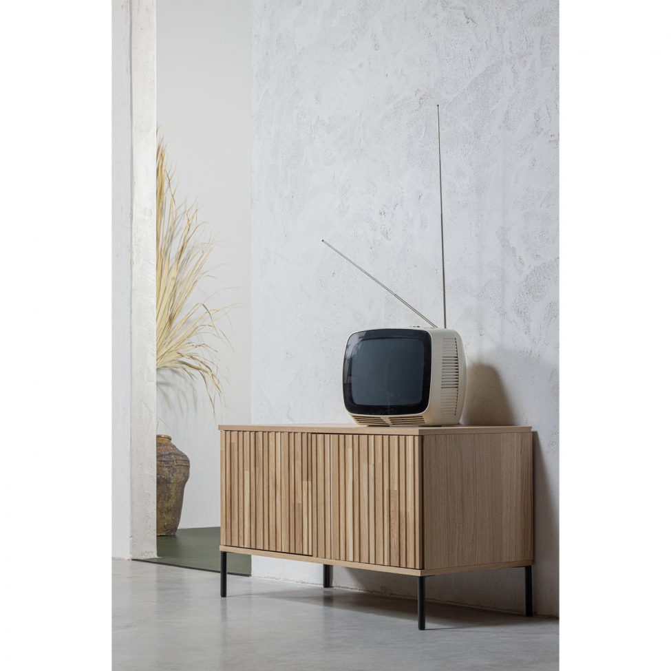 TV-bänk ‘New Gravure’ 100 cm - Ek/Svart