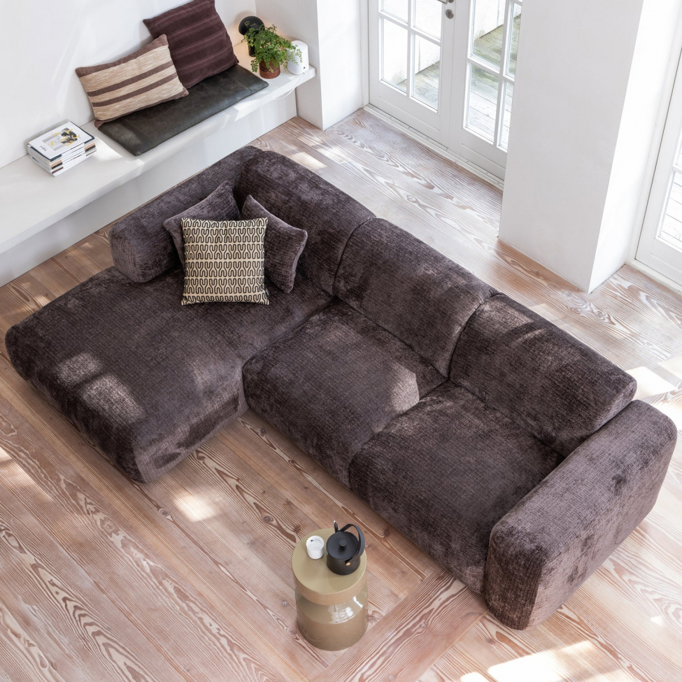 Soffa ‘Cloud’ 3-sits schäslong vänster - Mörkbrun