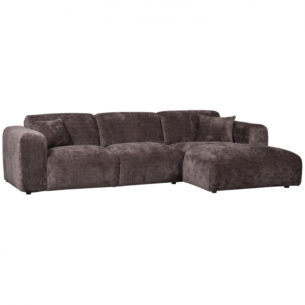 Soffa ‘Cloud’ 3-sits schäslong höger - Mörkbrun