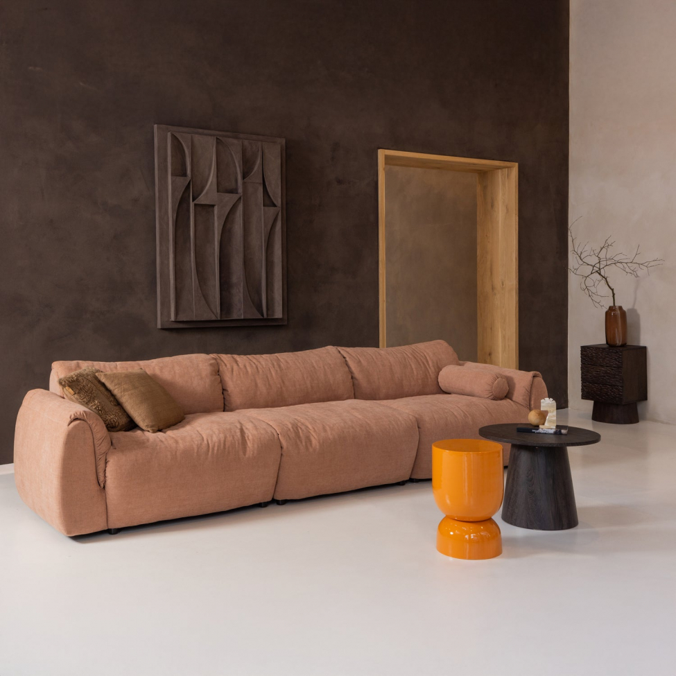 Soffa ‘Baggy’ 3-sits - Brun/Rosa