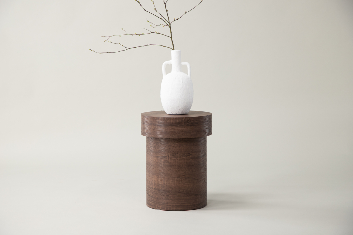 Sidobord 'Mariefred' Runt 35cm - Brun