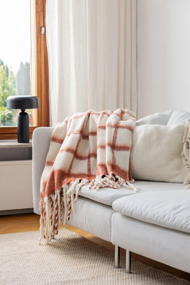 Pläd 'Rachel' 130x170cm - Rosa