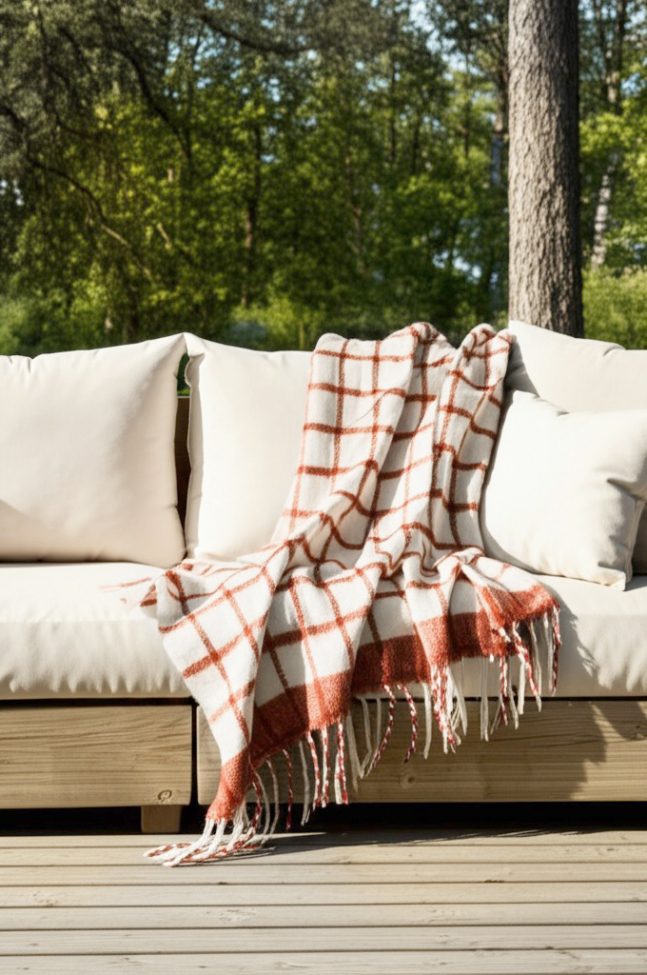 Pläd 'Rachel' 130x170cm - Rosa