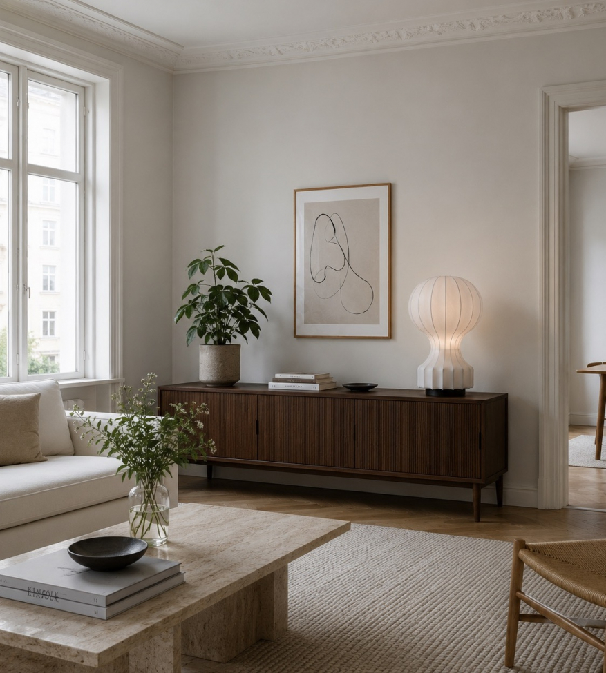 Lampa 'Senigallia' L - Vit/Svart