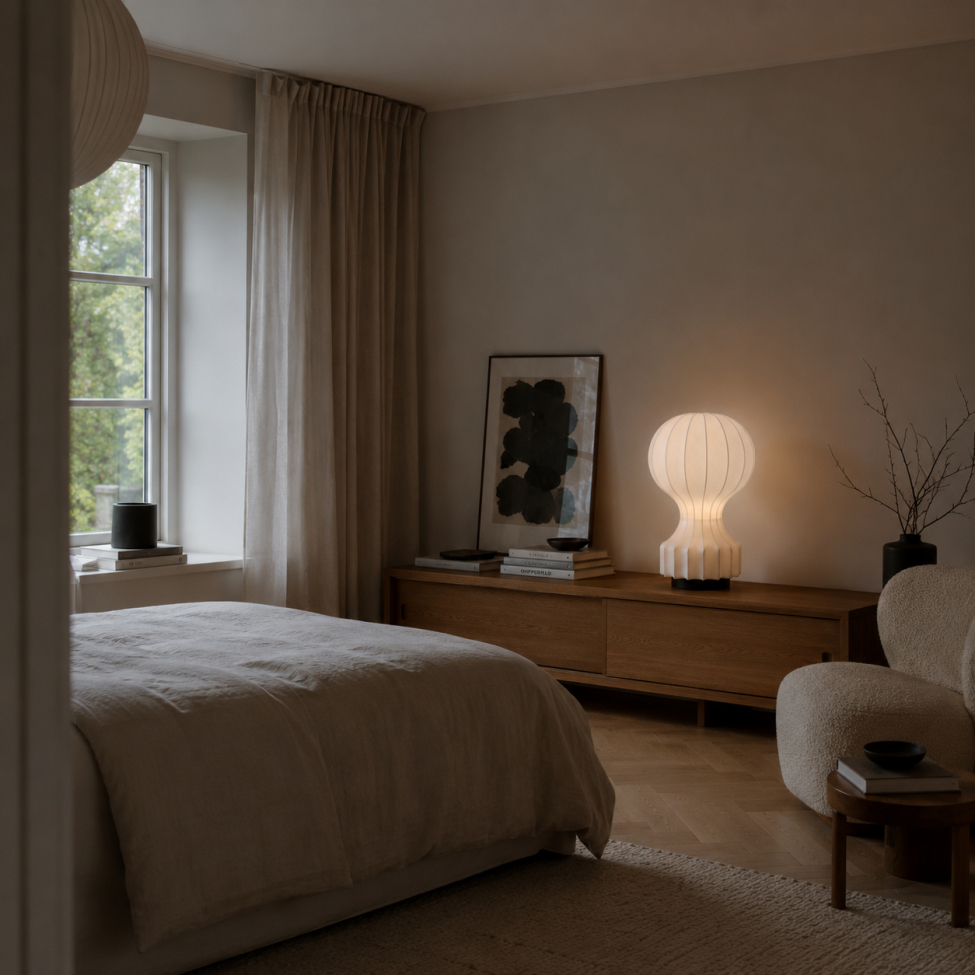 Lampa 'Senigallia' L - Vit/Svart