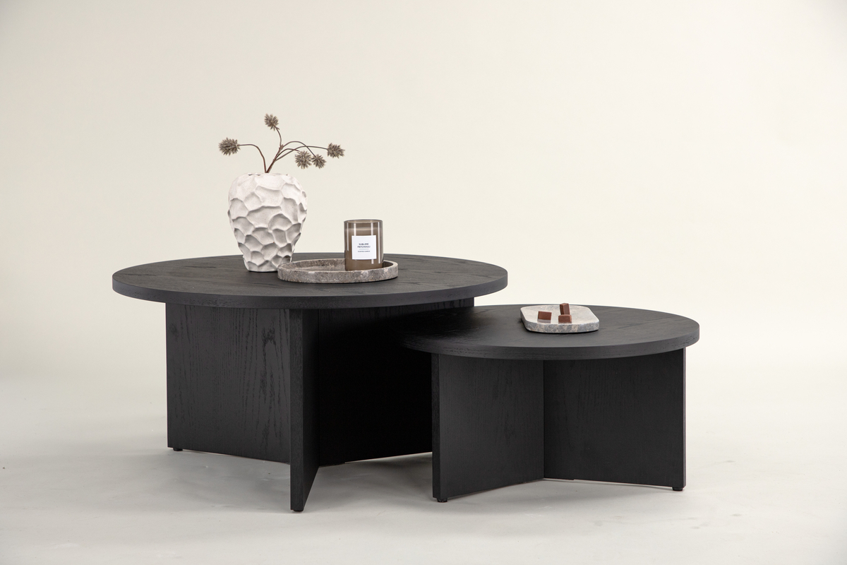 Soffbord 'Smögen' Runt 85cm - Svart
