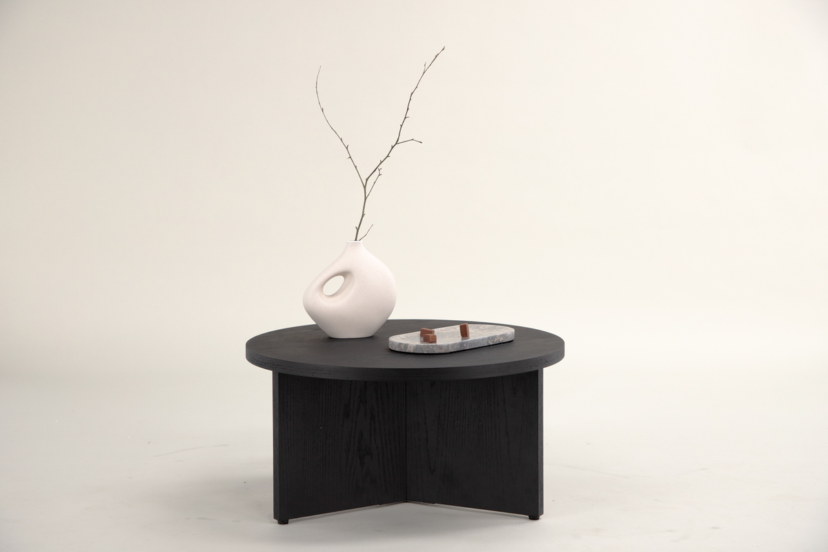 Soffbord 'Smögen' Runt 85cm - Svart