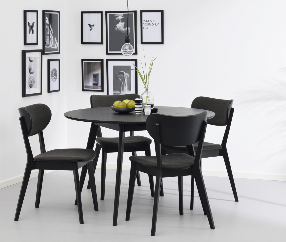 Matbord 'Yumi' Runt 115cm - Svart