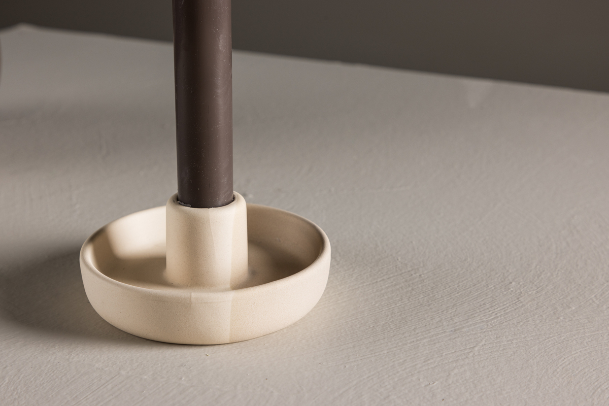 Ljusstake 'Arno' - Beige