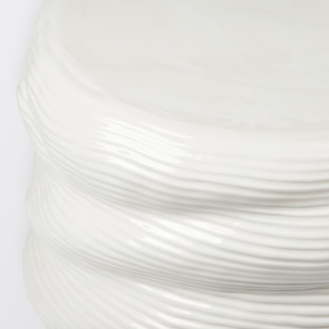 Sidobord 'Earthenware' runt 44cm- Vit