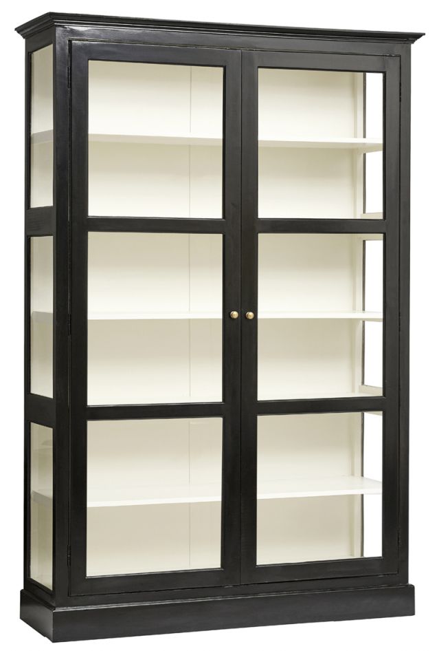 vitrinskåp 'classic' - svart/vit l