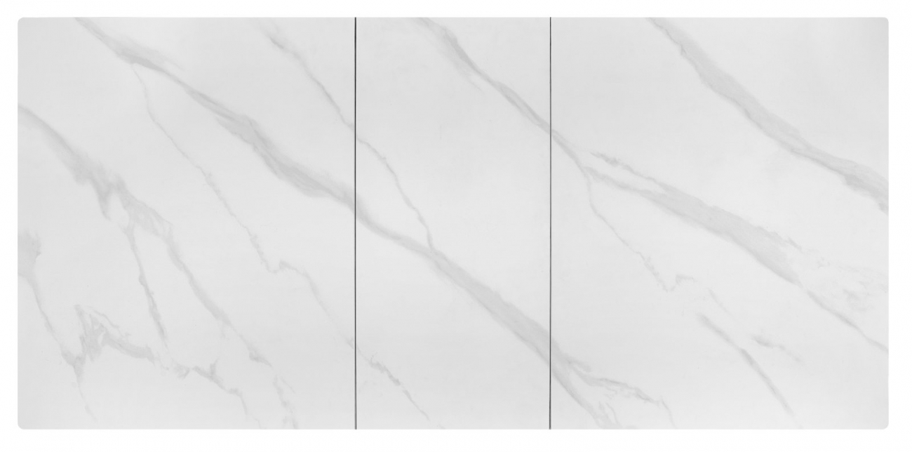 Matbord 'Platan' 140-180cm - Vit/svart